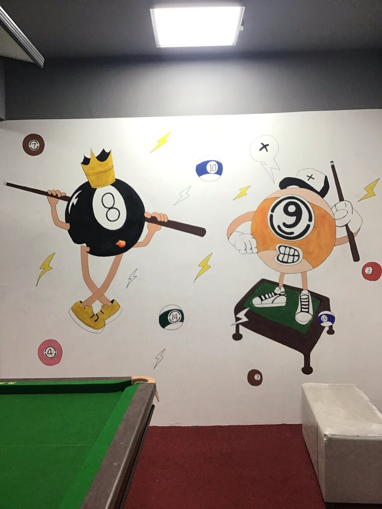 台球95俱乐部墙绘,一起来绘画吧96