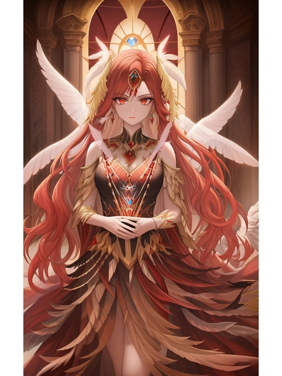 二次元95凤凰神女 二次元神兽拟人"凤凰涅槃,浴火重生"