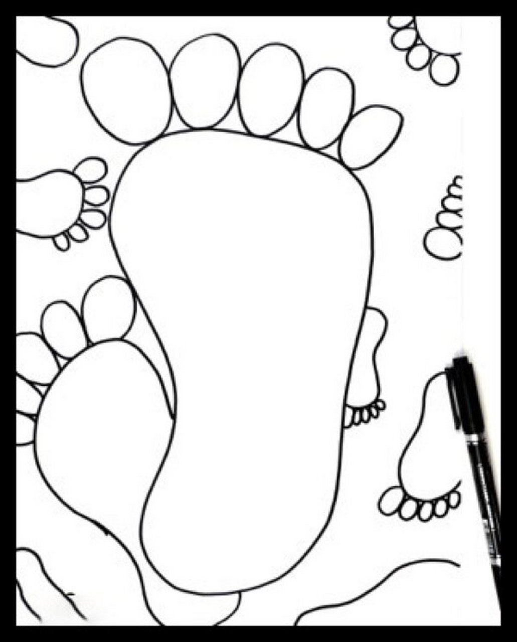 线描画《小脚丫线描画》