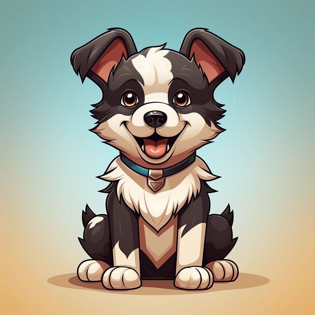 狗狗插画头像设计|边境牧羊犬