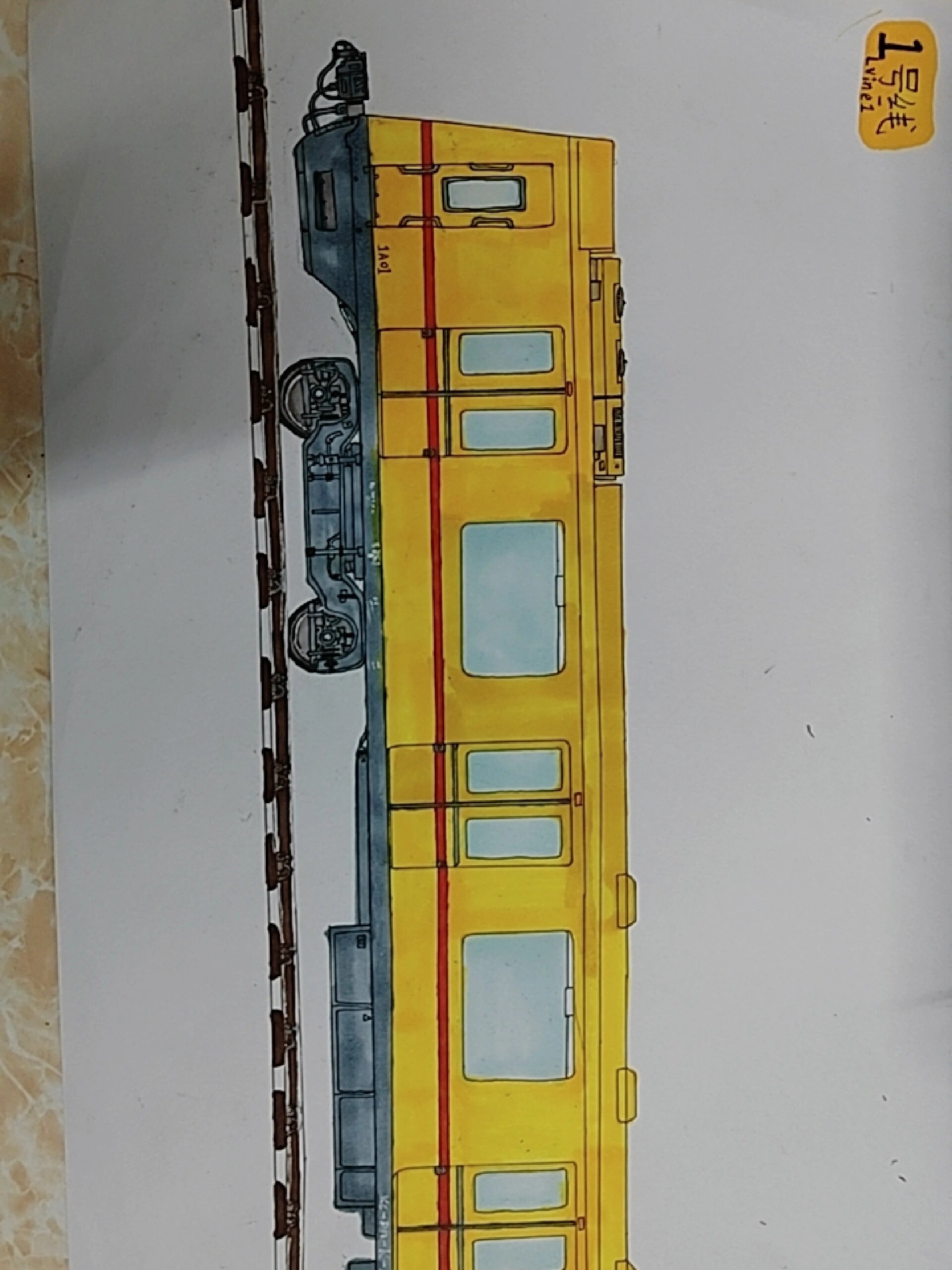 广州地铁1号线列车绘画