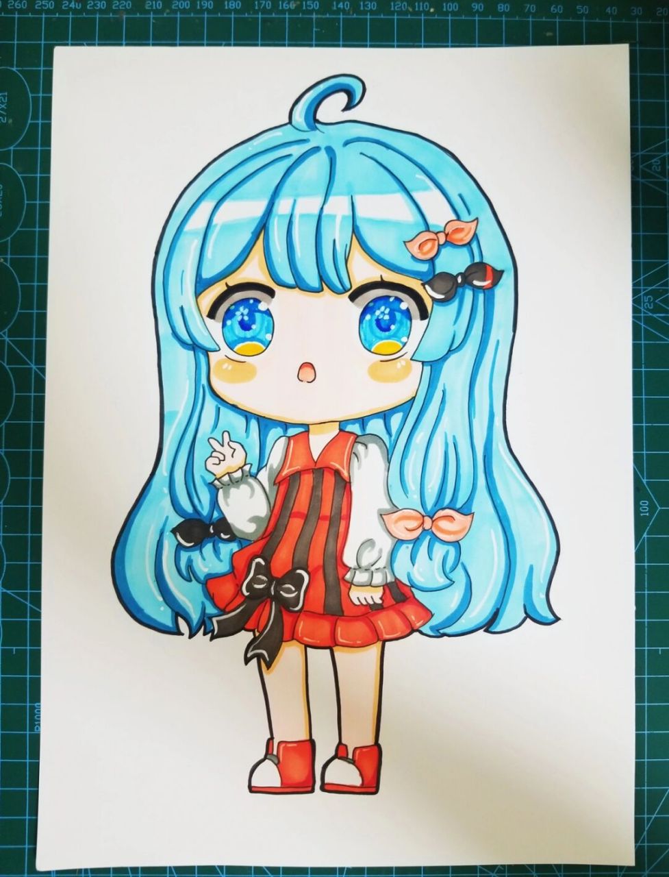 动漫女孩 q版动漫女孩 又到了全是绿色的季节,来浅画一幅.有没有爱了?