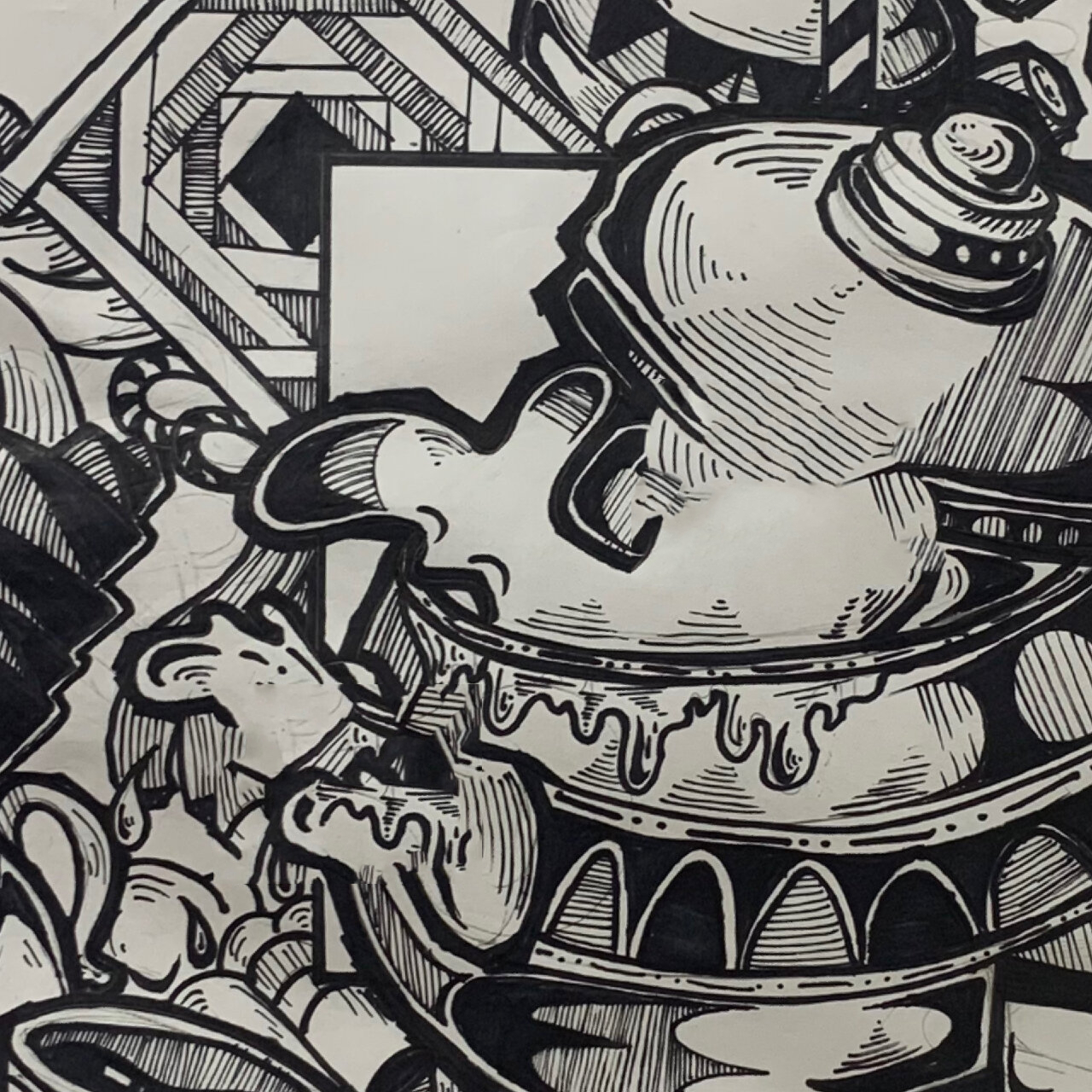 鲁美设计Ι黑白装饰画Ι中国传统文化Ι茶壶 鲁迅美术学院设计基础