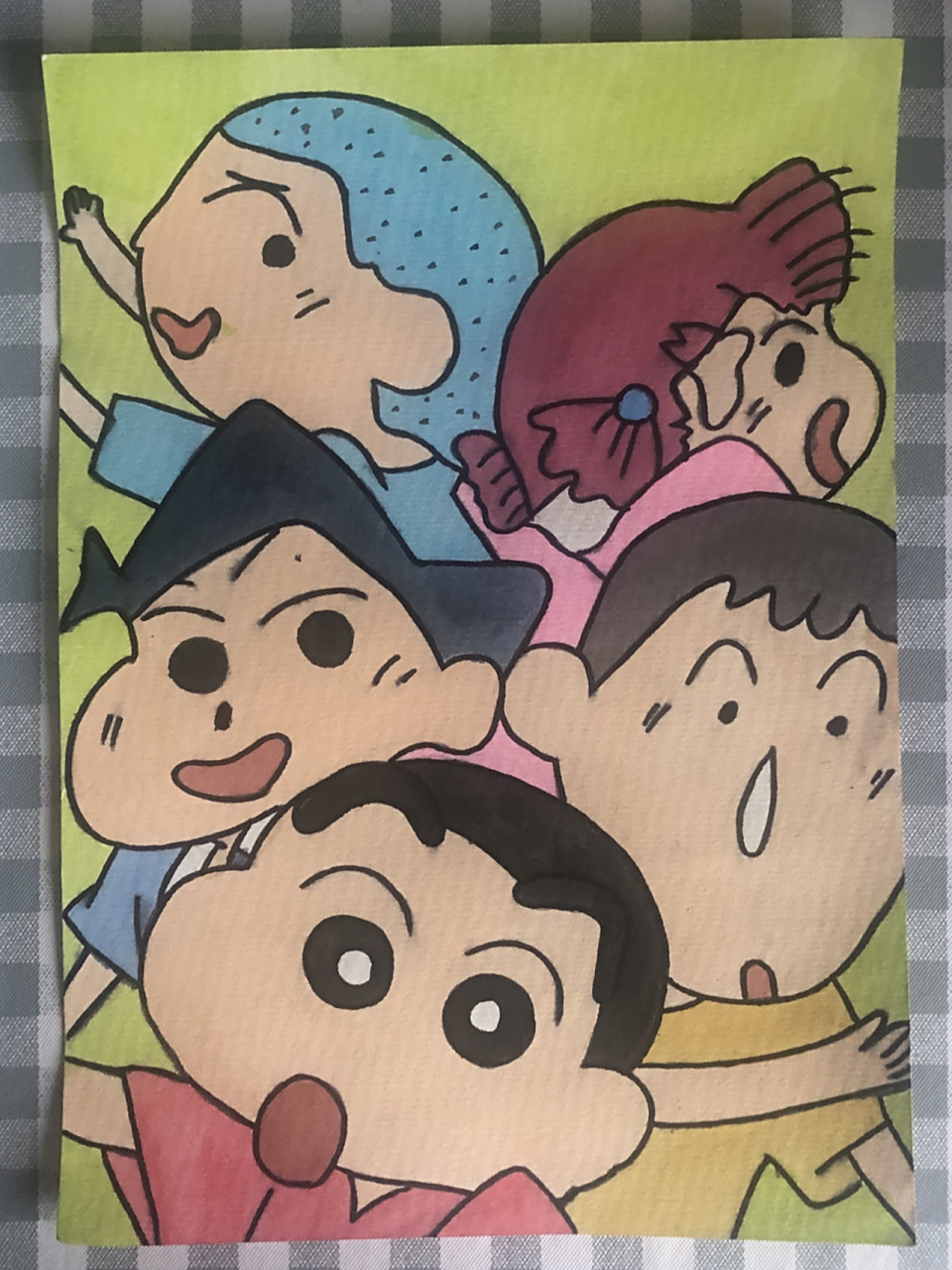 蜡笔小新水彩画 附教程 水彩画 每日一画 蜡笔小新和它的朋友们