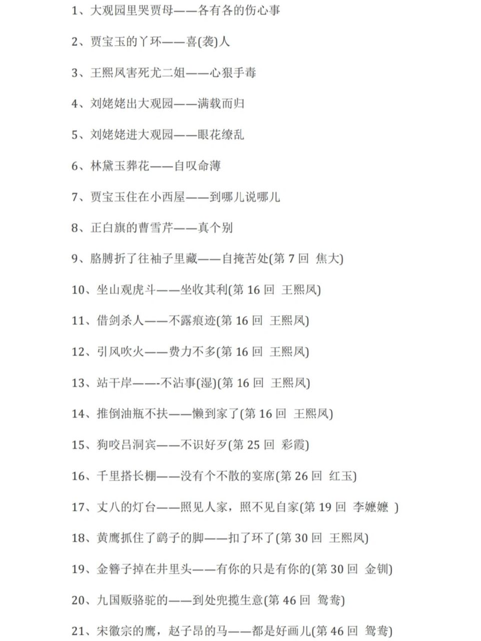 红楼梦歇后语大全|干货 大观园里哭贾母-各有各的伤心事 坐山观虎斗