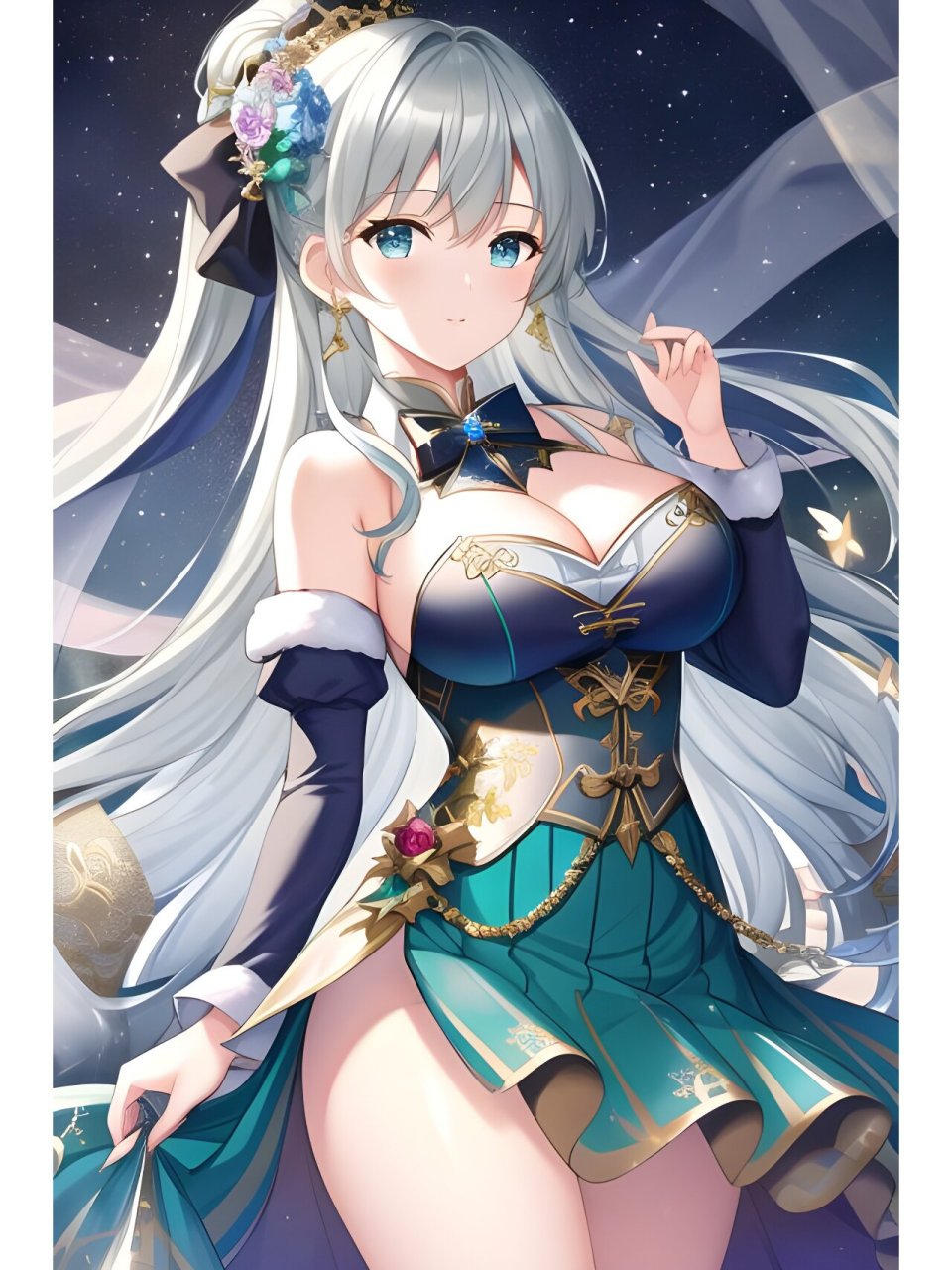 优雅梦幻秘境精灵女,动漫二次元绘画人物