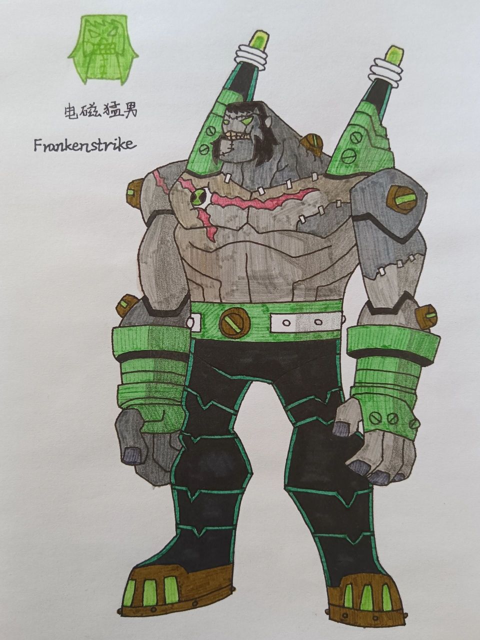 ben10全面进化外星英雄介绍(17) 电磁猛男 英文名:frankenstrike,词源