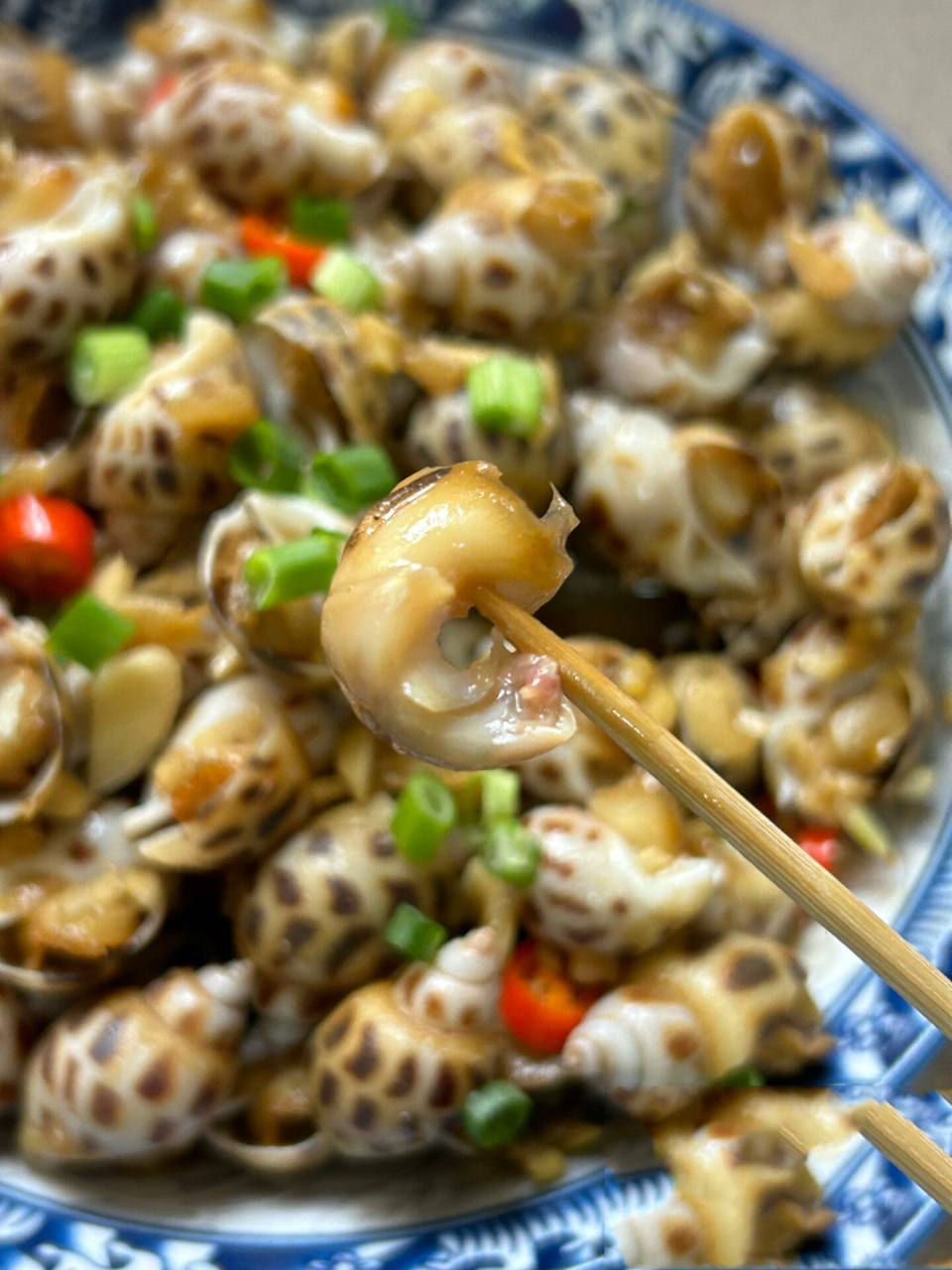 我妈做的芥末花螺,真的巨巨好吃! 原来花螺炒着吃也这么好吃!