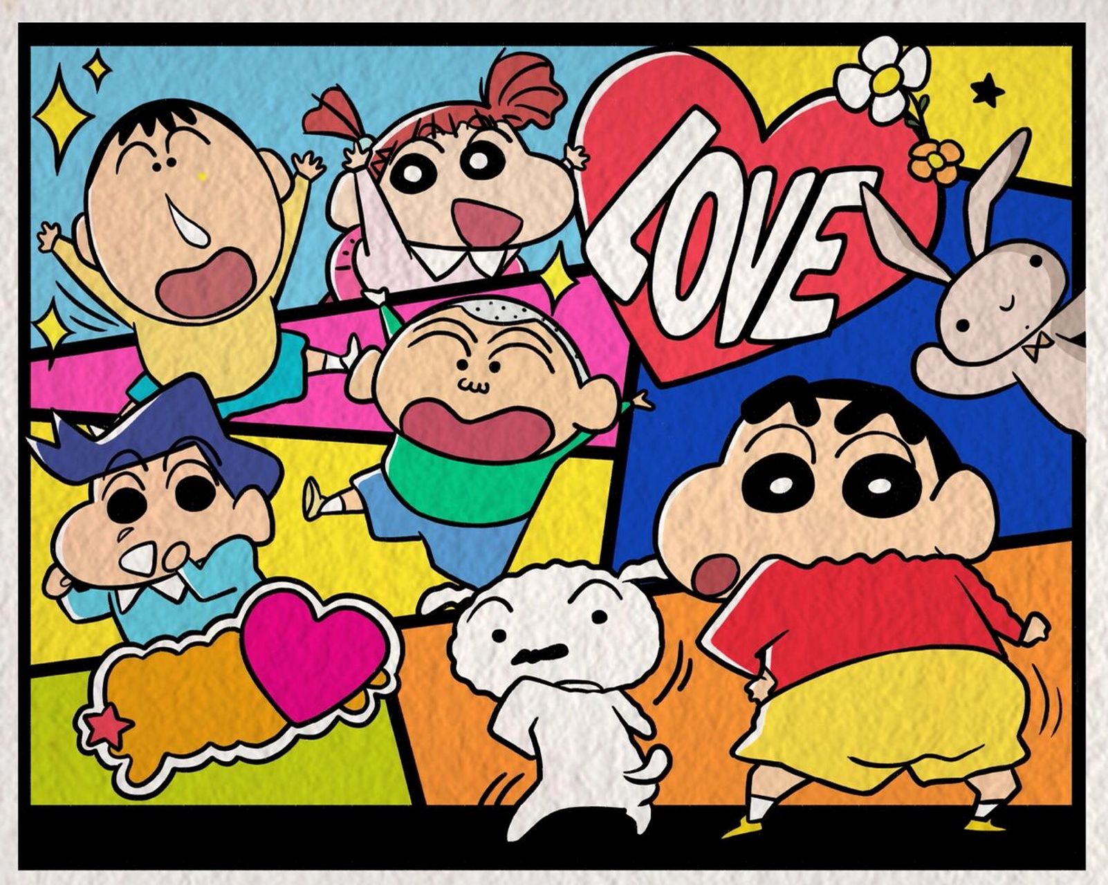 插画|蜡笔小新和幼稚园的朋友们 超喜欢蜡笔小新,小时候疯狂追剧,现在