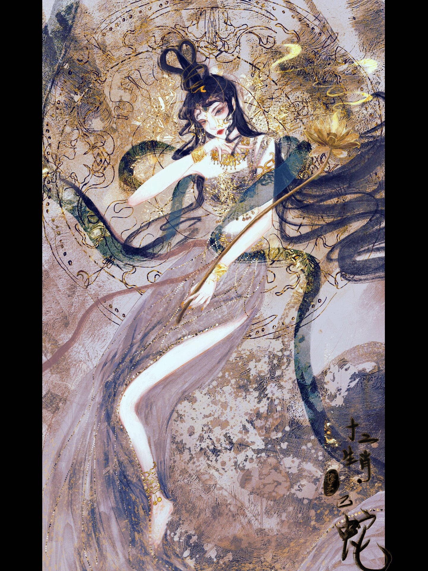 【十二生肖国风插画·巳蛇拟人