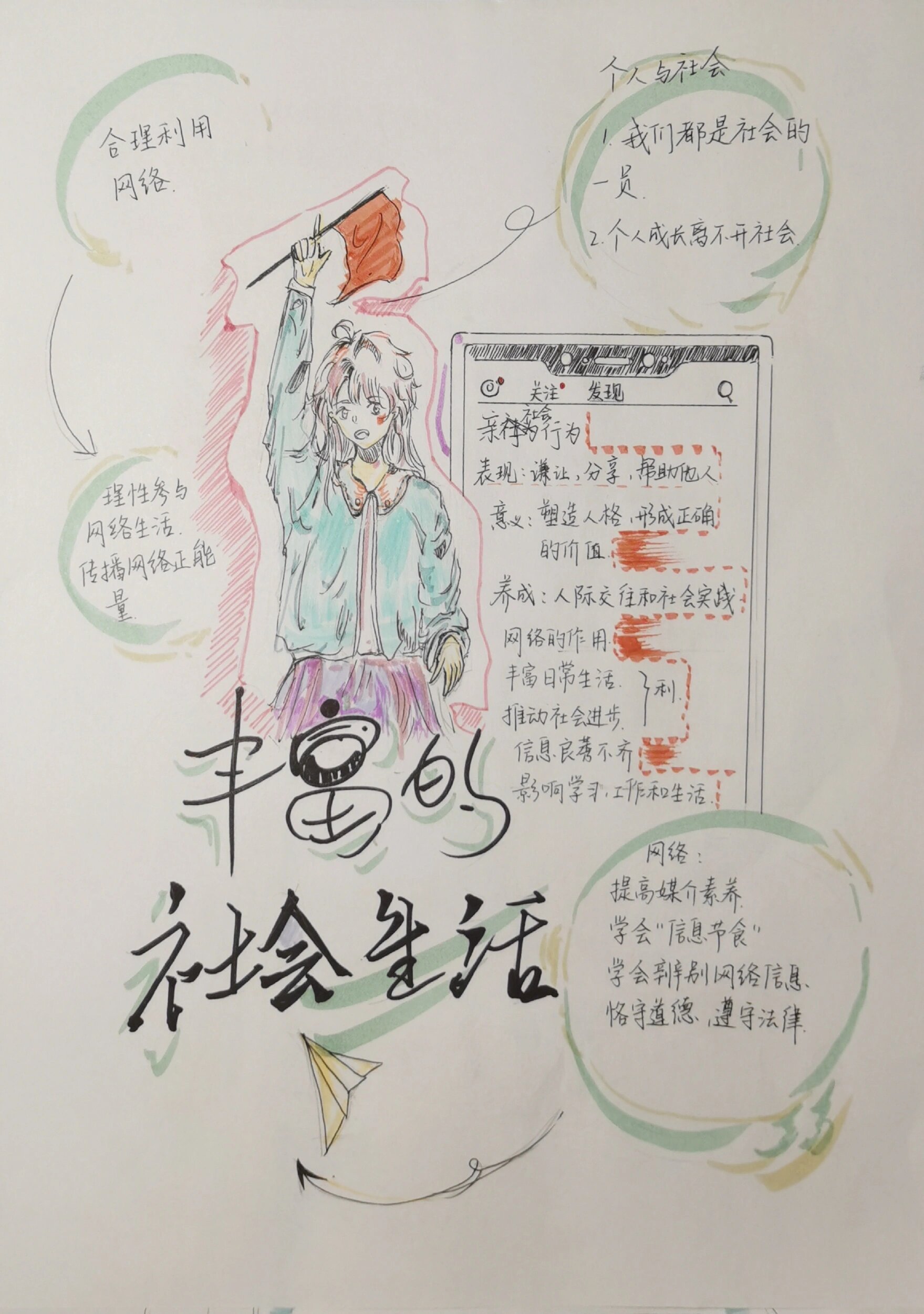 八上政治第一,二,三单元手抄报