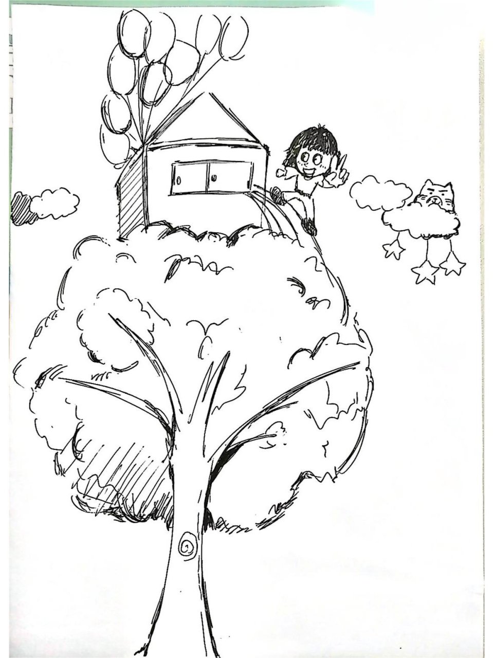 房树人,产品设计专业,有美术功底,这幅画是学校老师让画的,未告知绘画