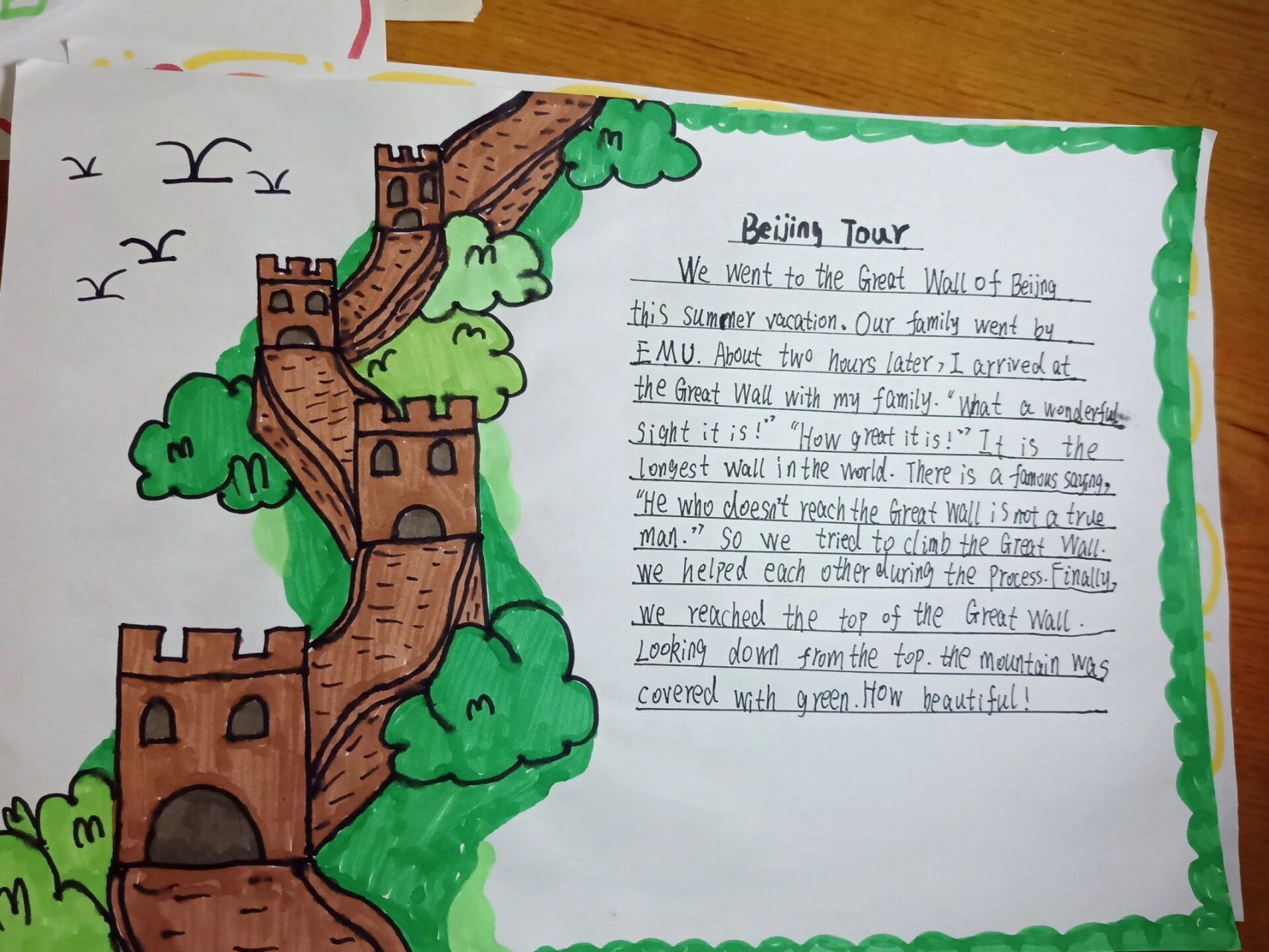 长城英语手抄报