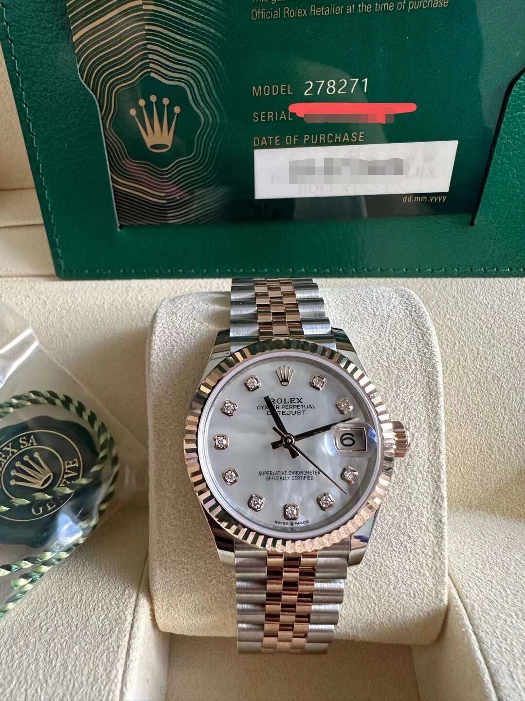 rolex劳力士278271-0026玫瑰金贝母钻刻 推荐 | rolex劳力士日志系列