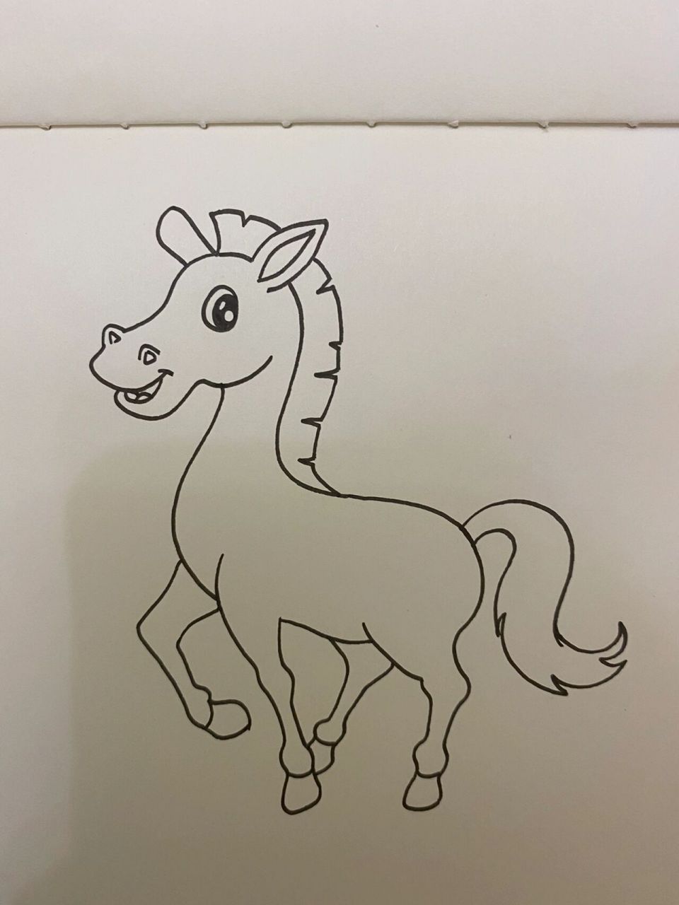 马的简易画法 儿童画图片