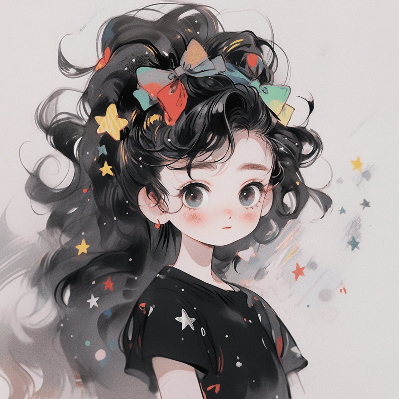 少女头像94低调黑