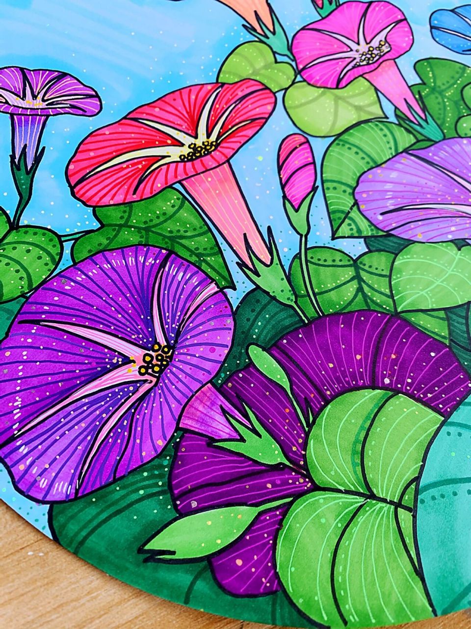 儿童绘画课程内容设计—《彩色牵牛花》 牵牛花 宋 · 陈宗远 绿蔓如