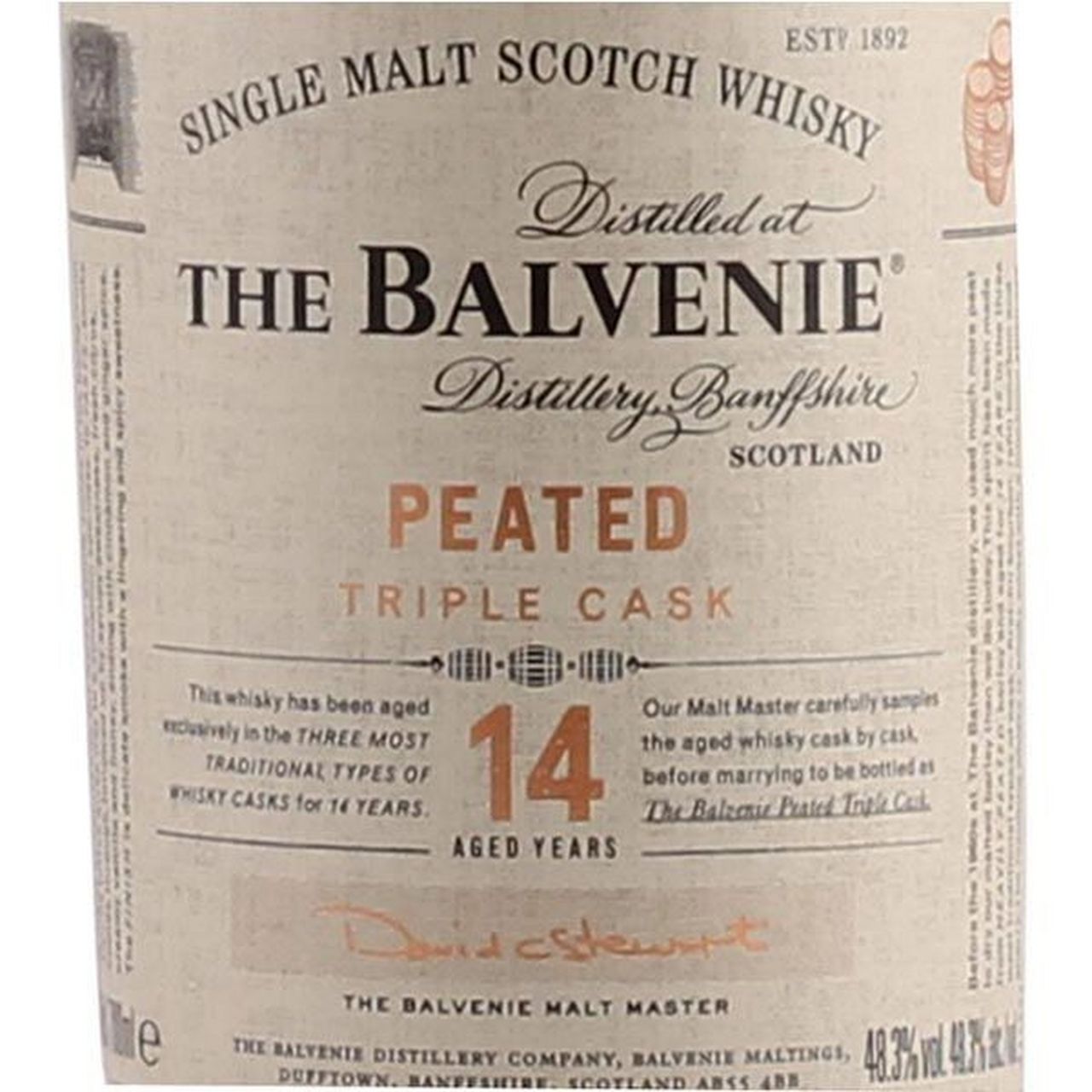 百富14年泥煤三桶单一麦芽苏格兰威士忌 balvenie 14 year old peated