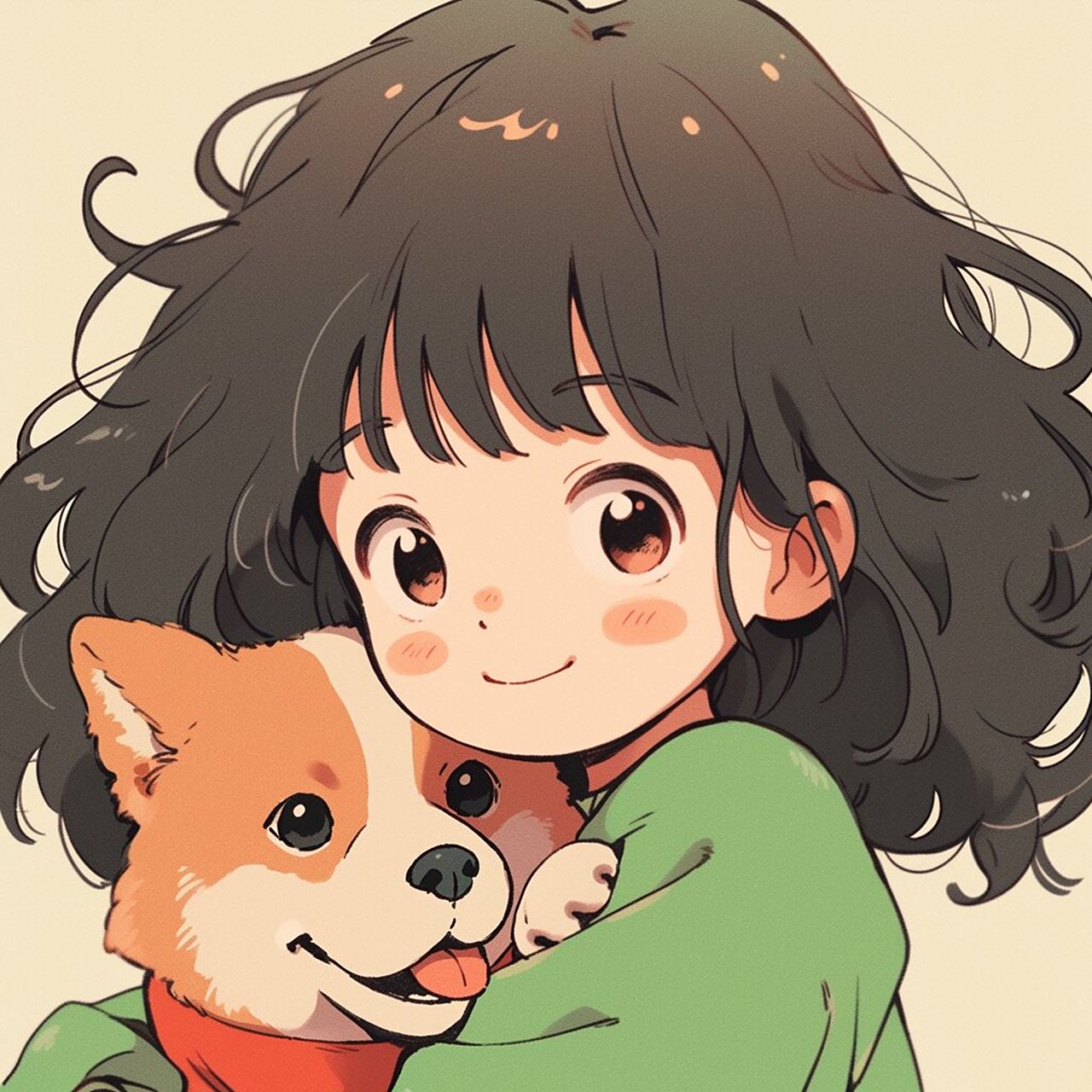 今天的一些作品,适合做微信头像图片,卡通风格,ins高级质感女生头像