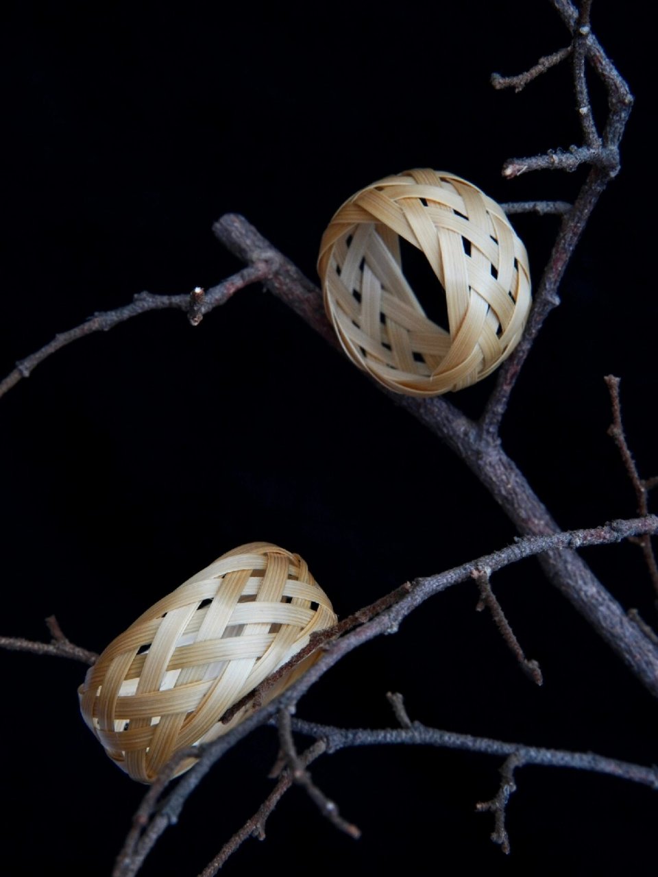 非遗竹编双花箍