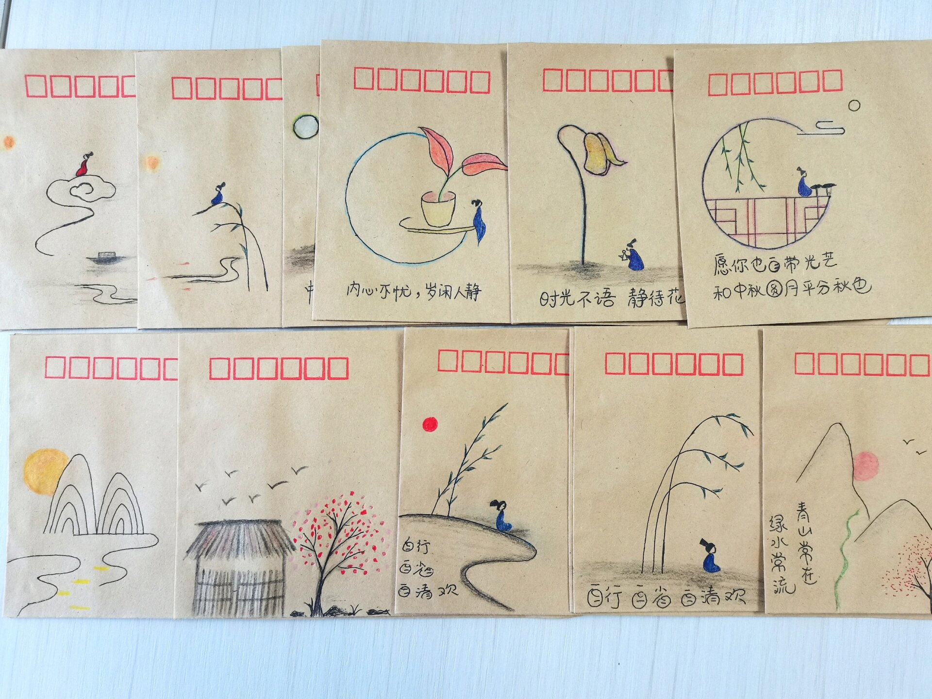 信封插画|节日简笔画