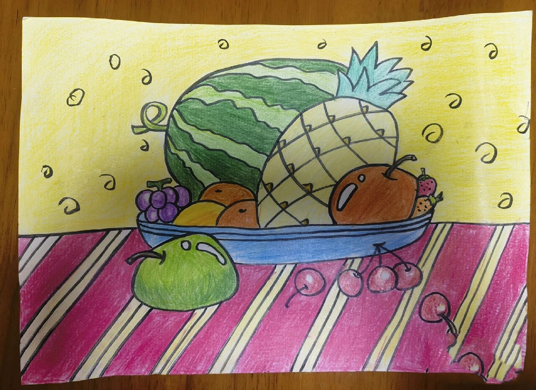 水果组合简笔画 可爱版