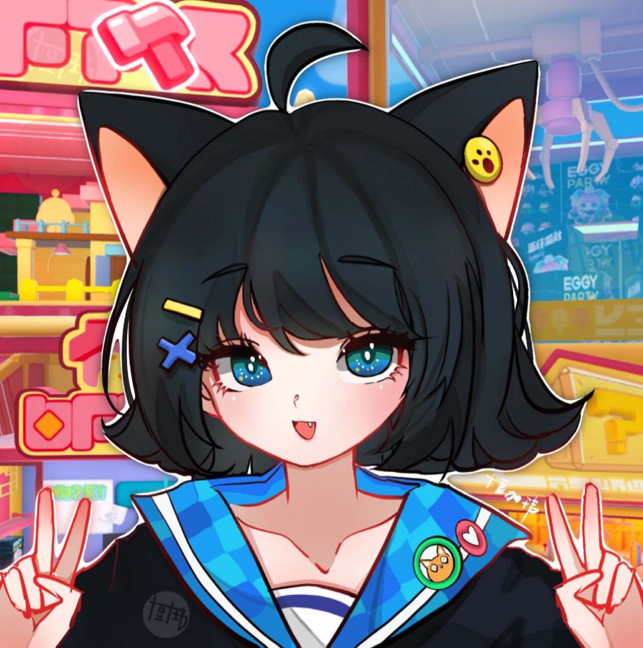 蛋仔派对jk妹同人 嘻嘻画了蛋仔jk妹~可以当头像~转载需要标注出处哦