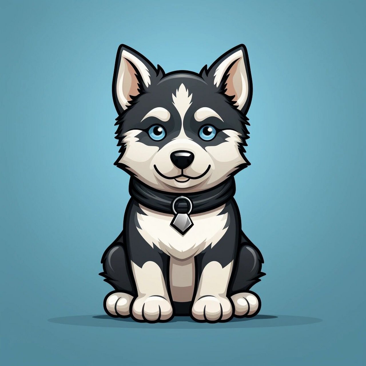 狗狗插画头像设计|哈士奇