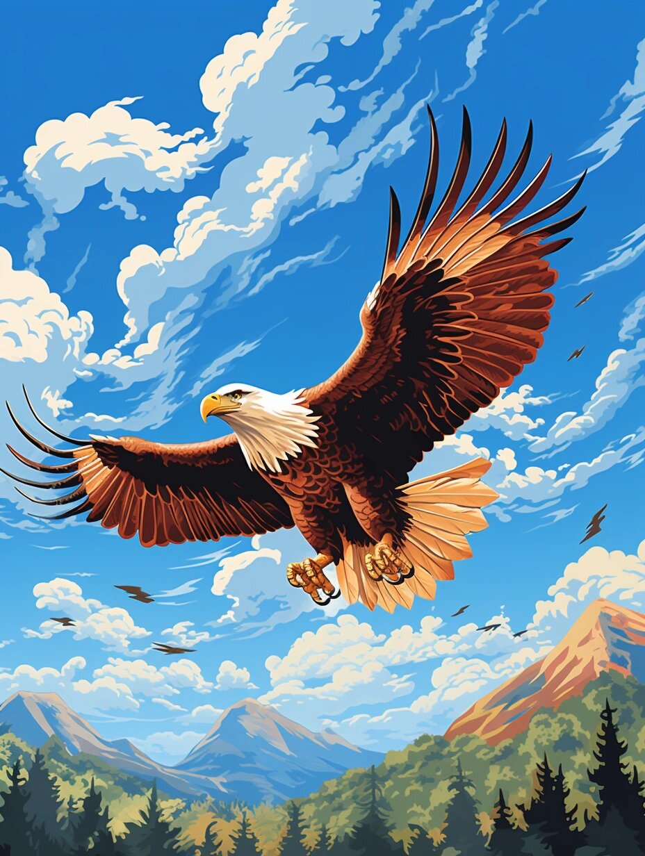 "天空之王"老鹰的壮丽飞行