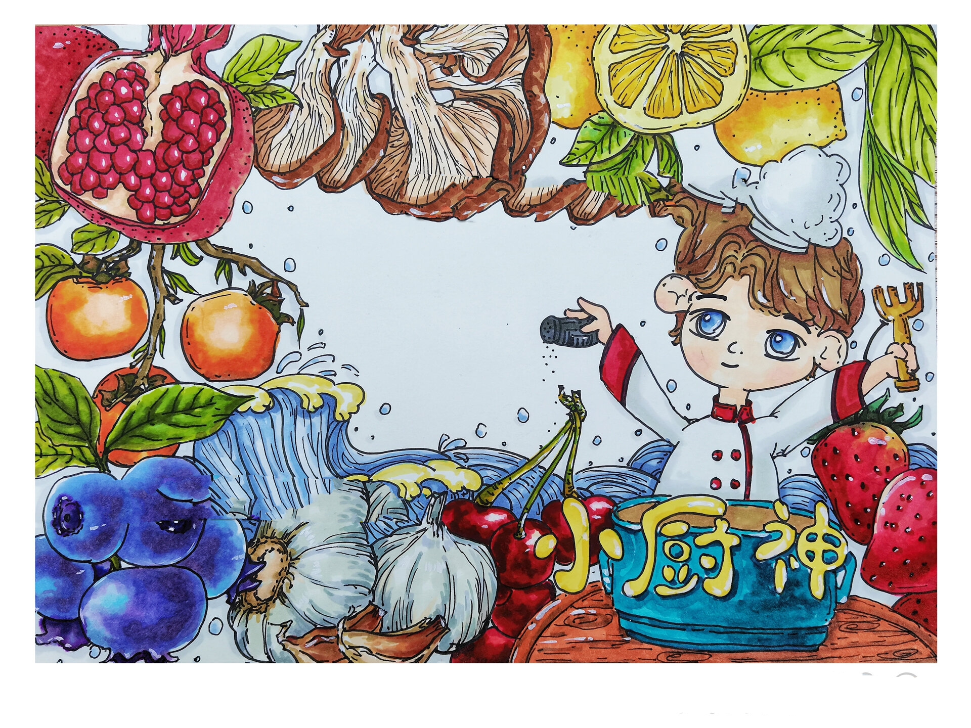 美食手抄报,炒菜手抄报 小厨神