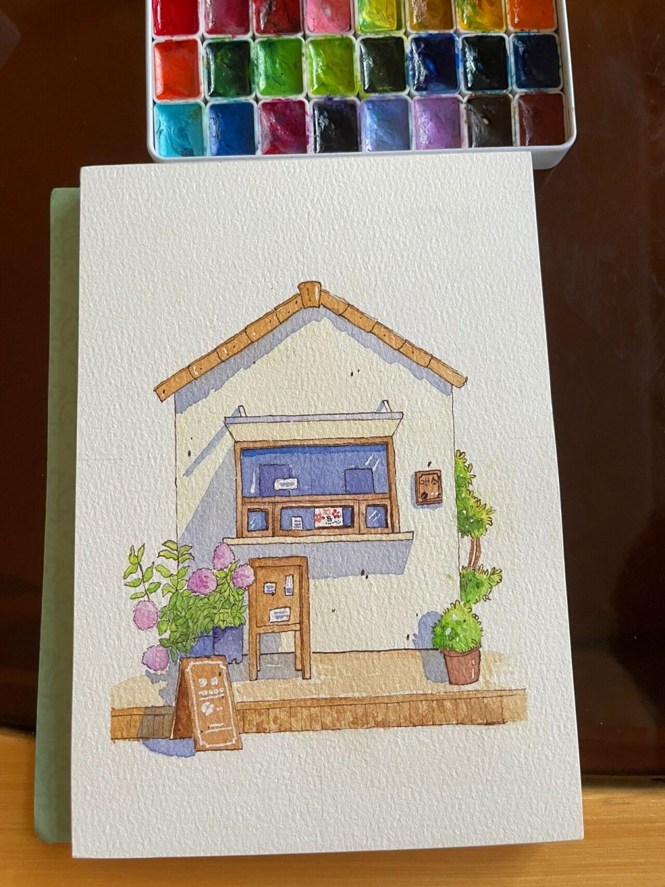 钢笔淡彩入门(附线稿 过程) 临摹