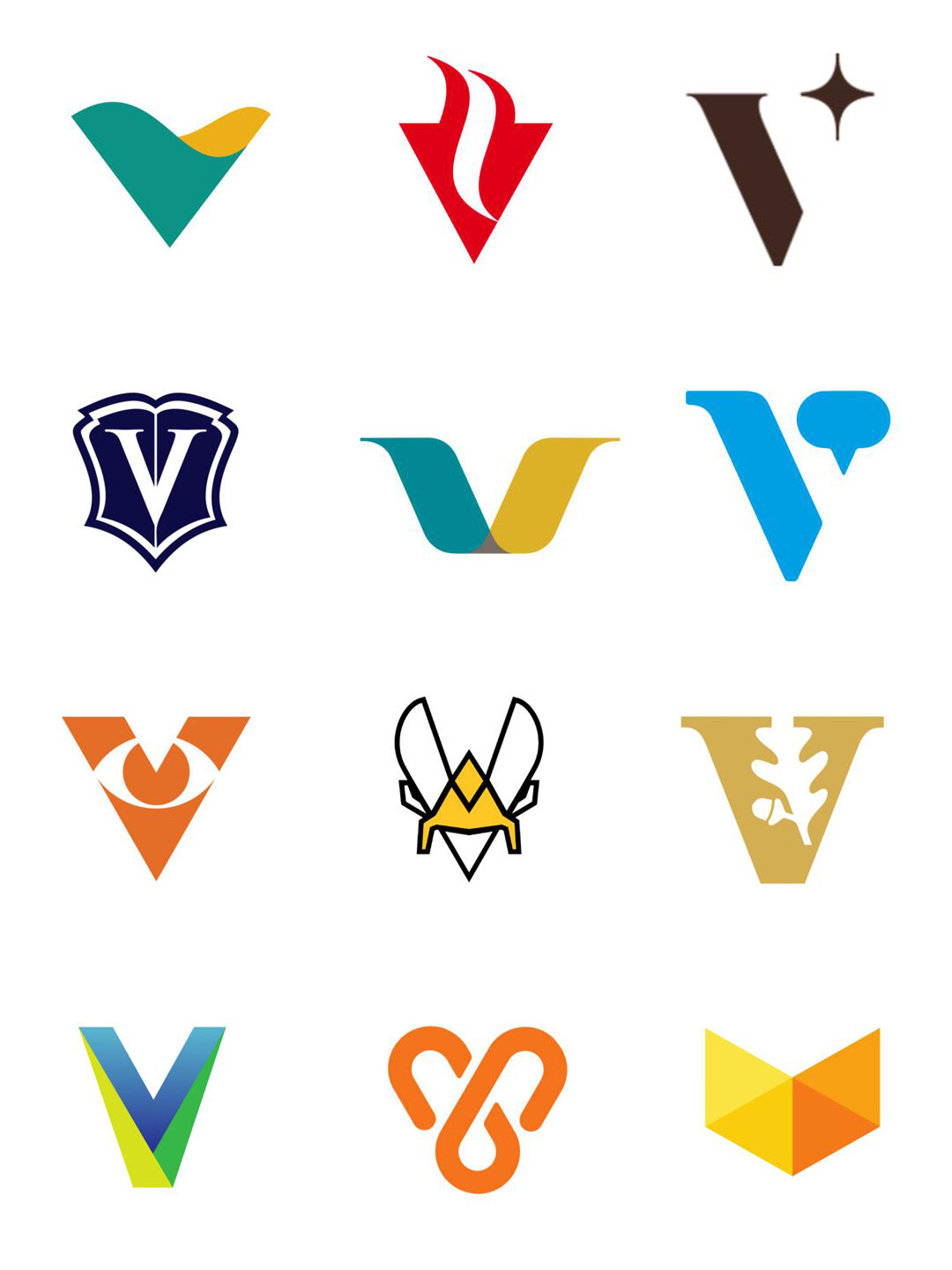 字母v元素logo设计创意灵感分享