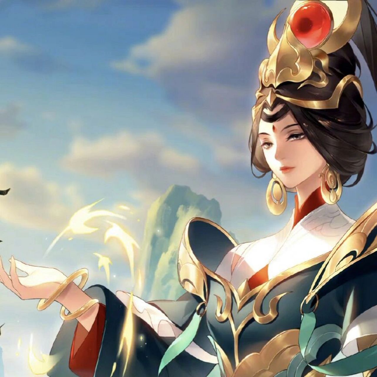 手绘简笔画|来个女娲 (附教程) 女娲的新皮肤好好看啊,而且海报超级美