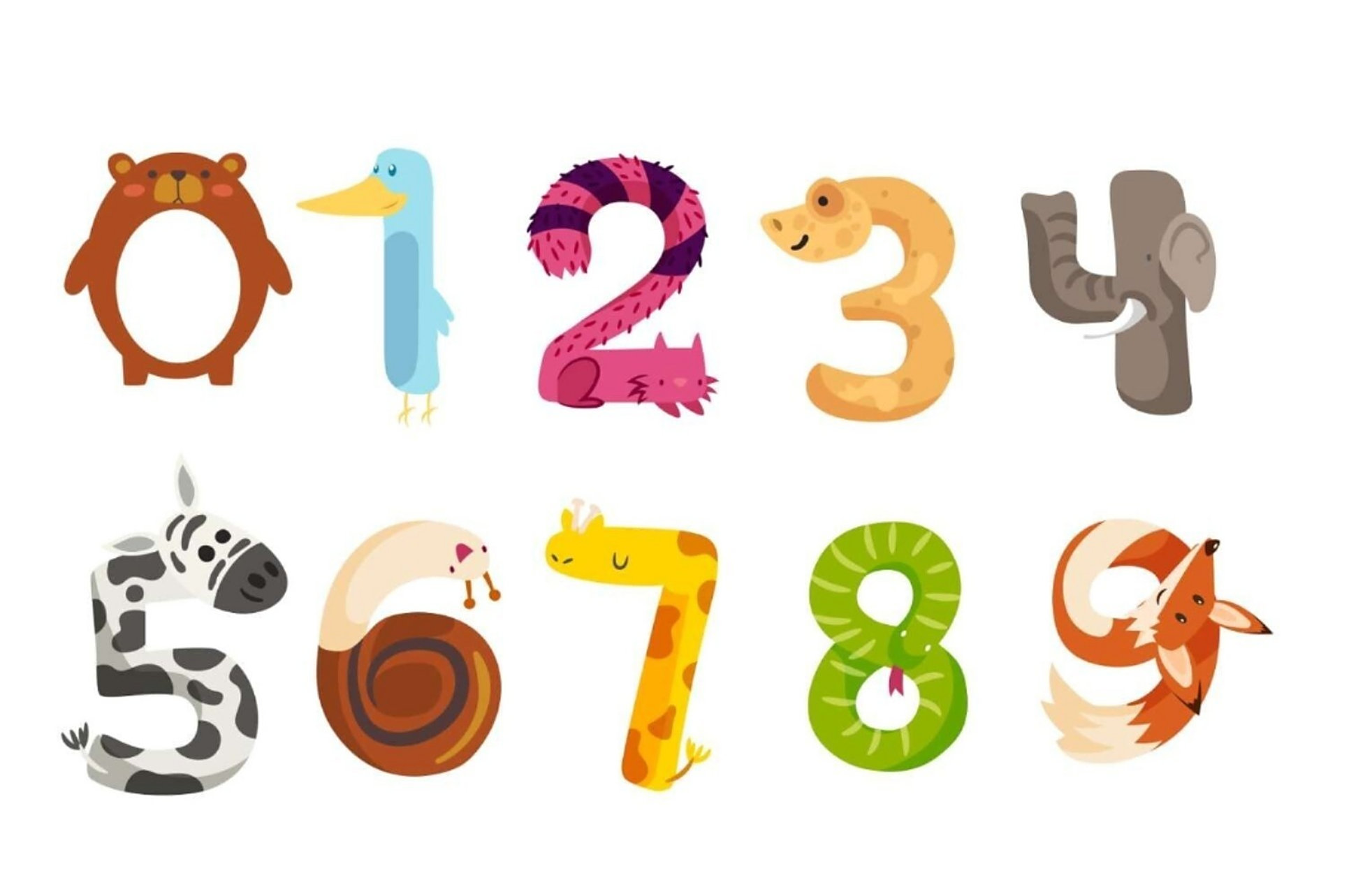 认识数字1-10卡通字体合集#有完整版 有完整电子版 彩色 黑白打印非常