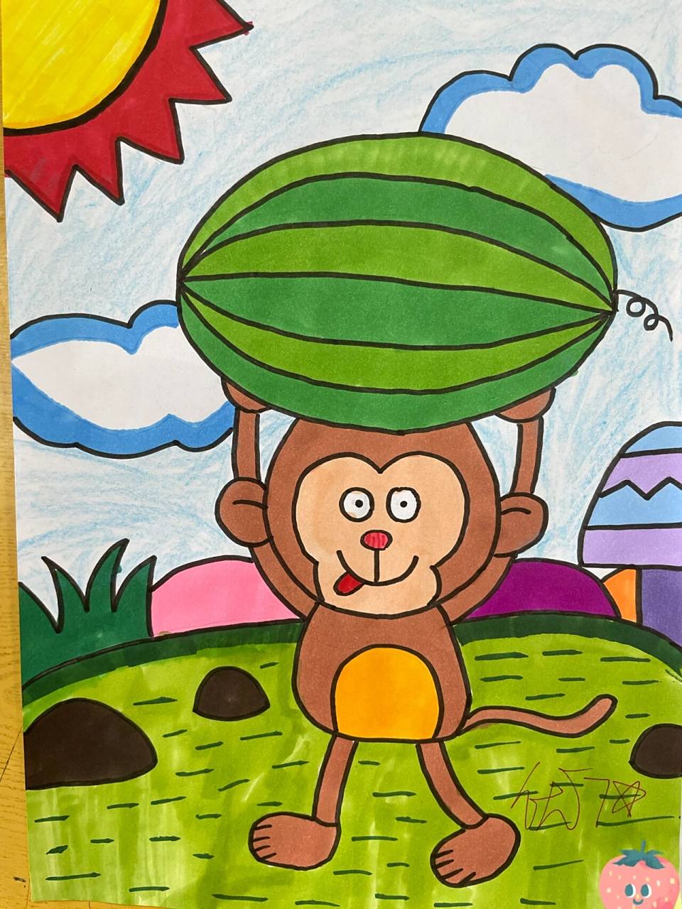 四年级小学生美术绘画作品 这个暑假我接触了一群可爱的小学生,他们才