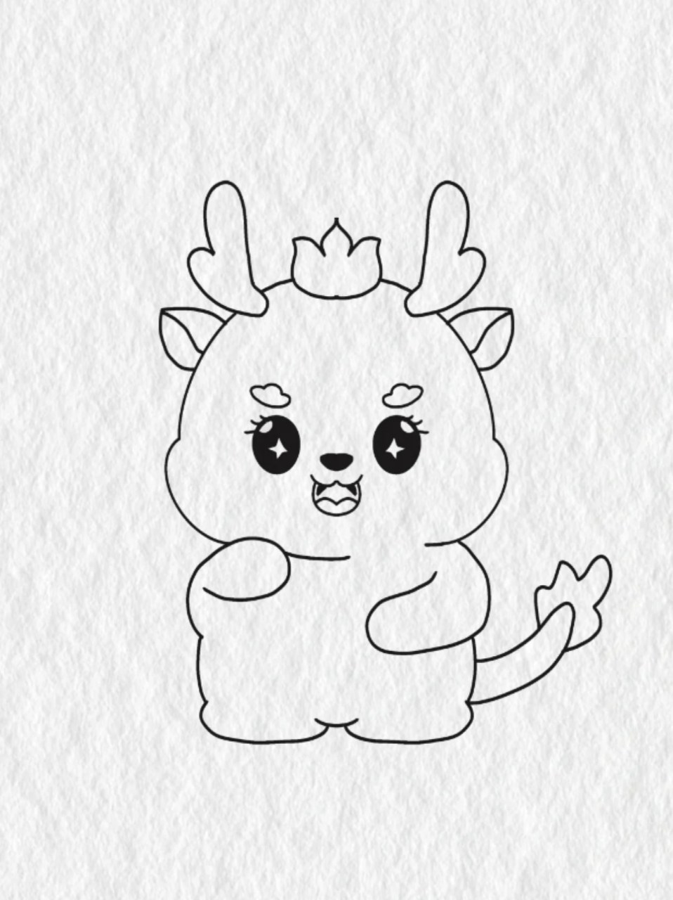 2o24年的龙怎么画 超简单可爱小龙94龙年送福好运连连 龙年画龙～超