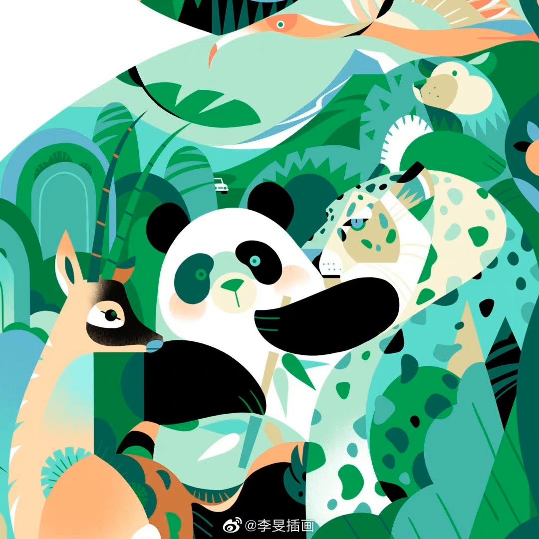 插画师李旻 设计基础绘画素材·人与自然·春·共生·画面构图·色彩