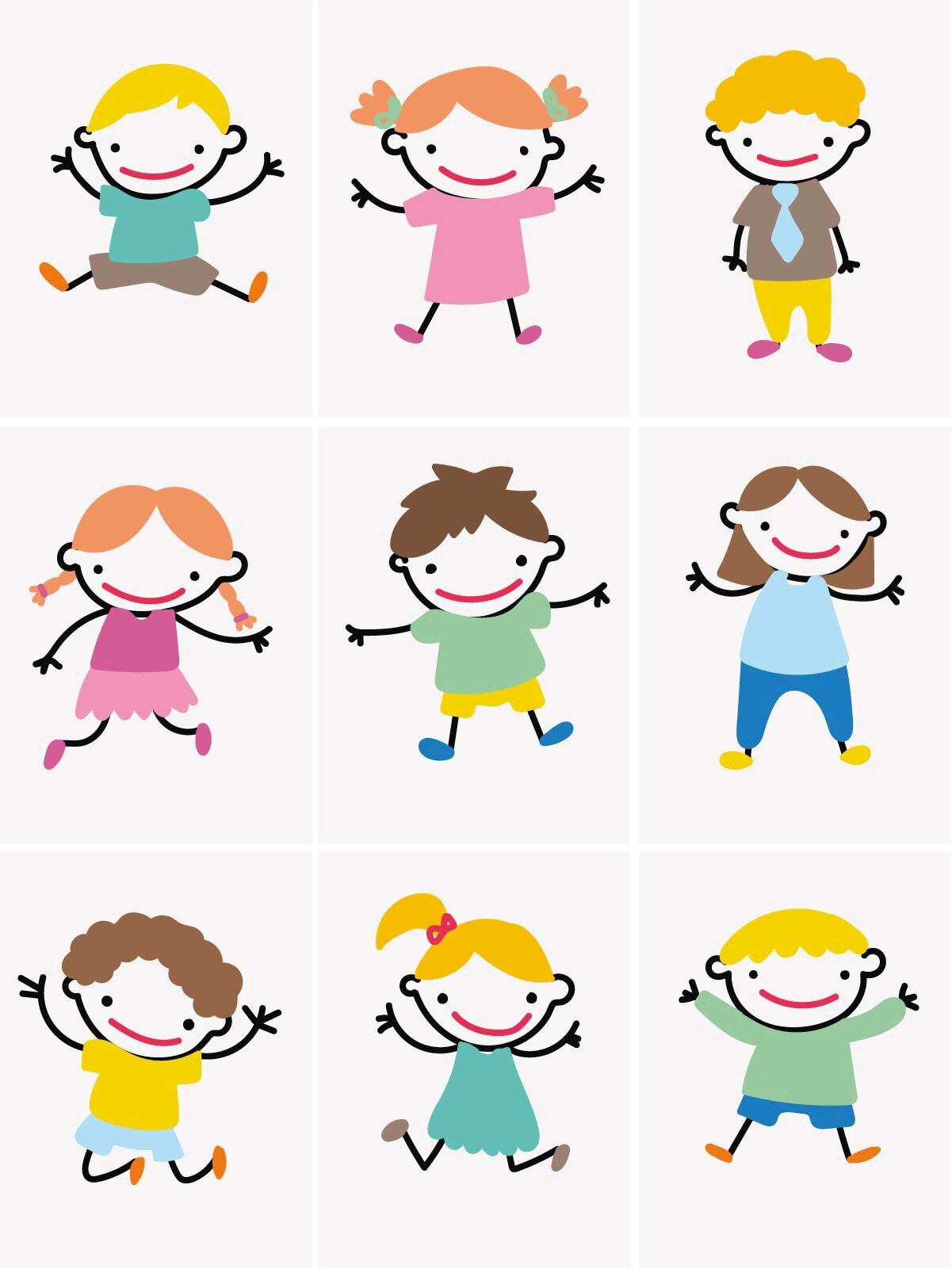 简笔画卡通小人儿～～儿童创意插画作品🧒