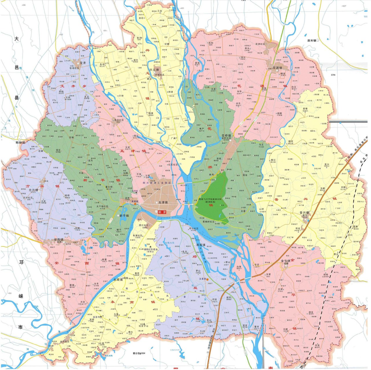 新津花源镇地图图片