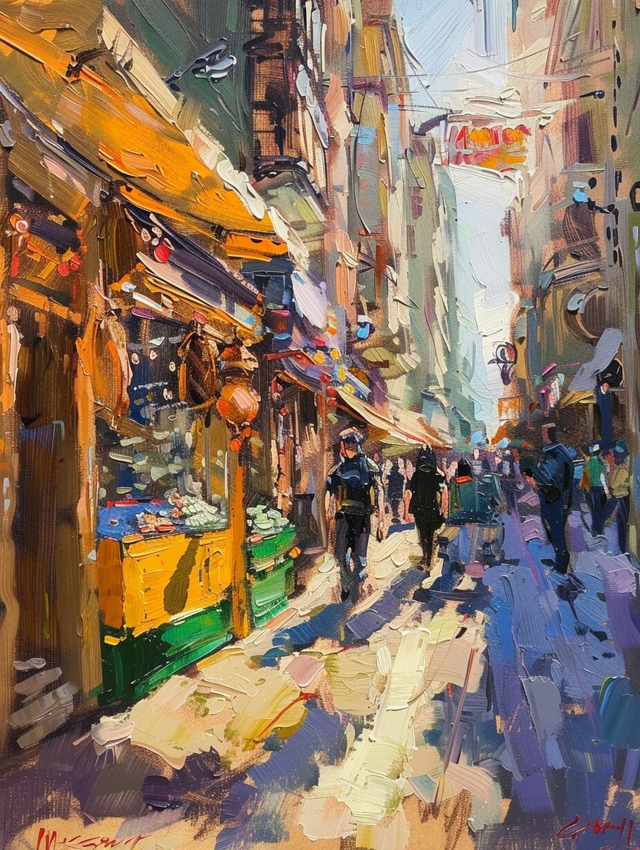 ai油画|城市街景