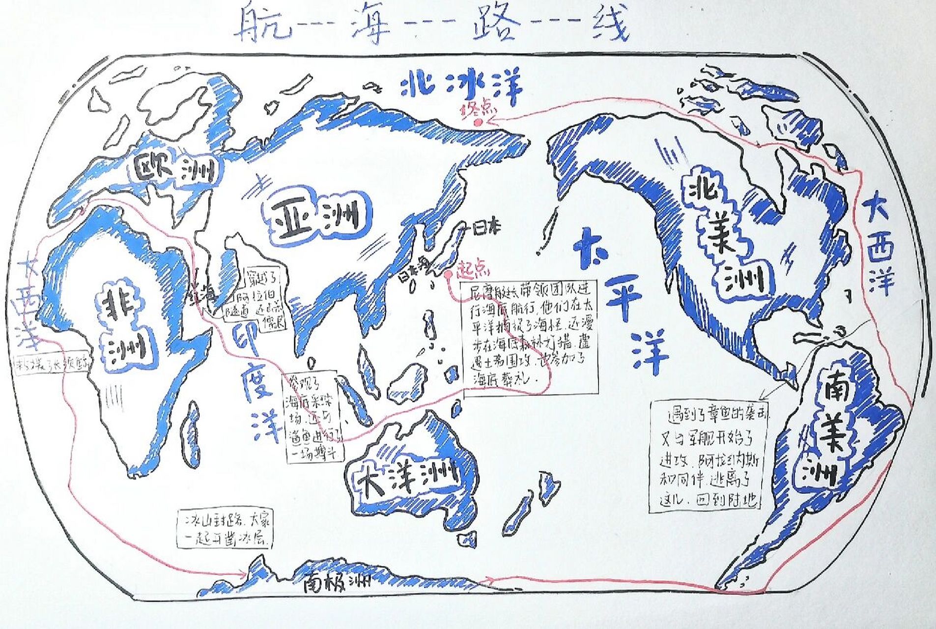 海底两万里航海路线图! 可参考 我是yc啦 真的很绝