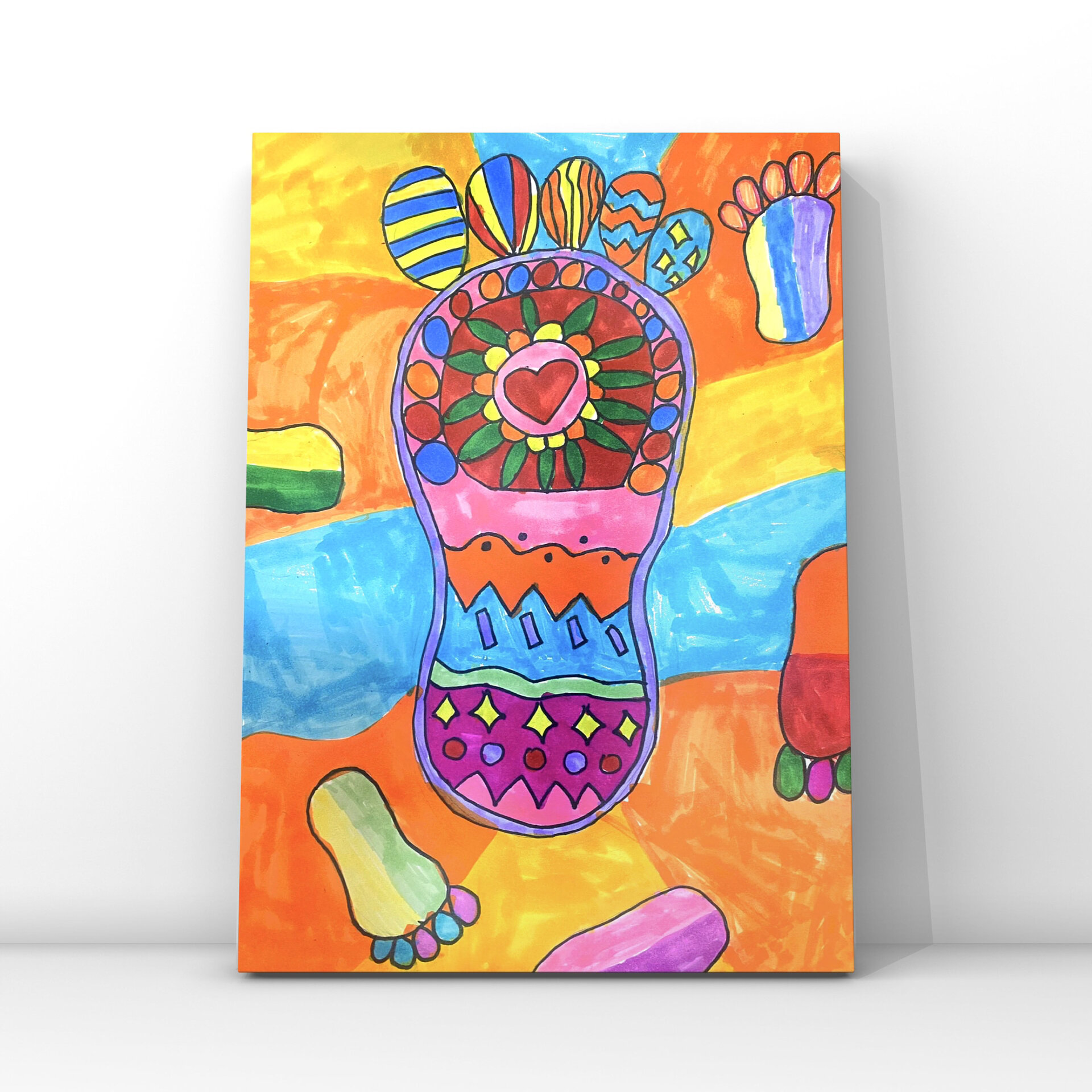 《大脚丫》儿童画 创意美术