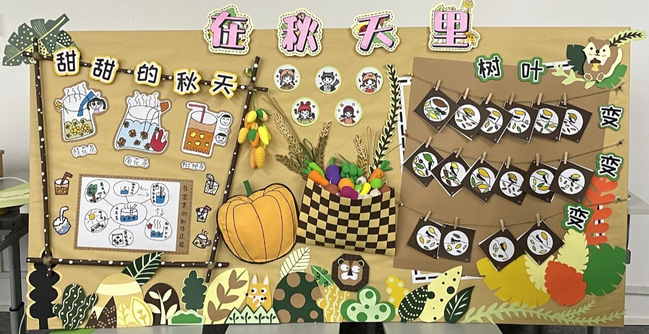 幼儿园|秋天主题环创 秋天的主题墙 整体在第四张图 用了一张半的全开