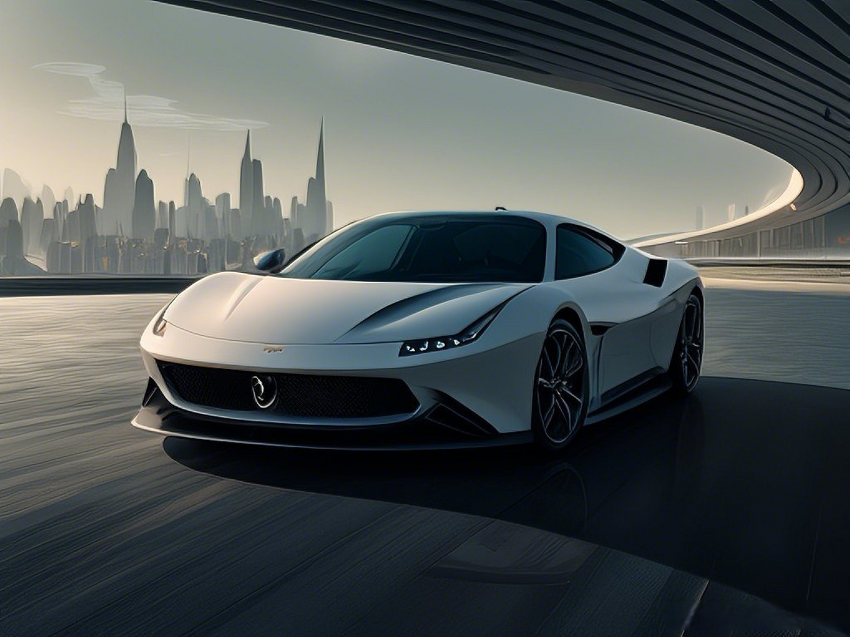 07炫酷跑车,现代都市的炫酷焦点99  一辆流线型跑车00静静停驻