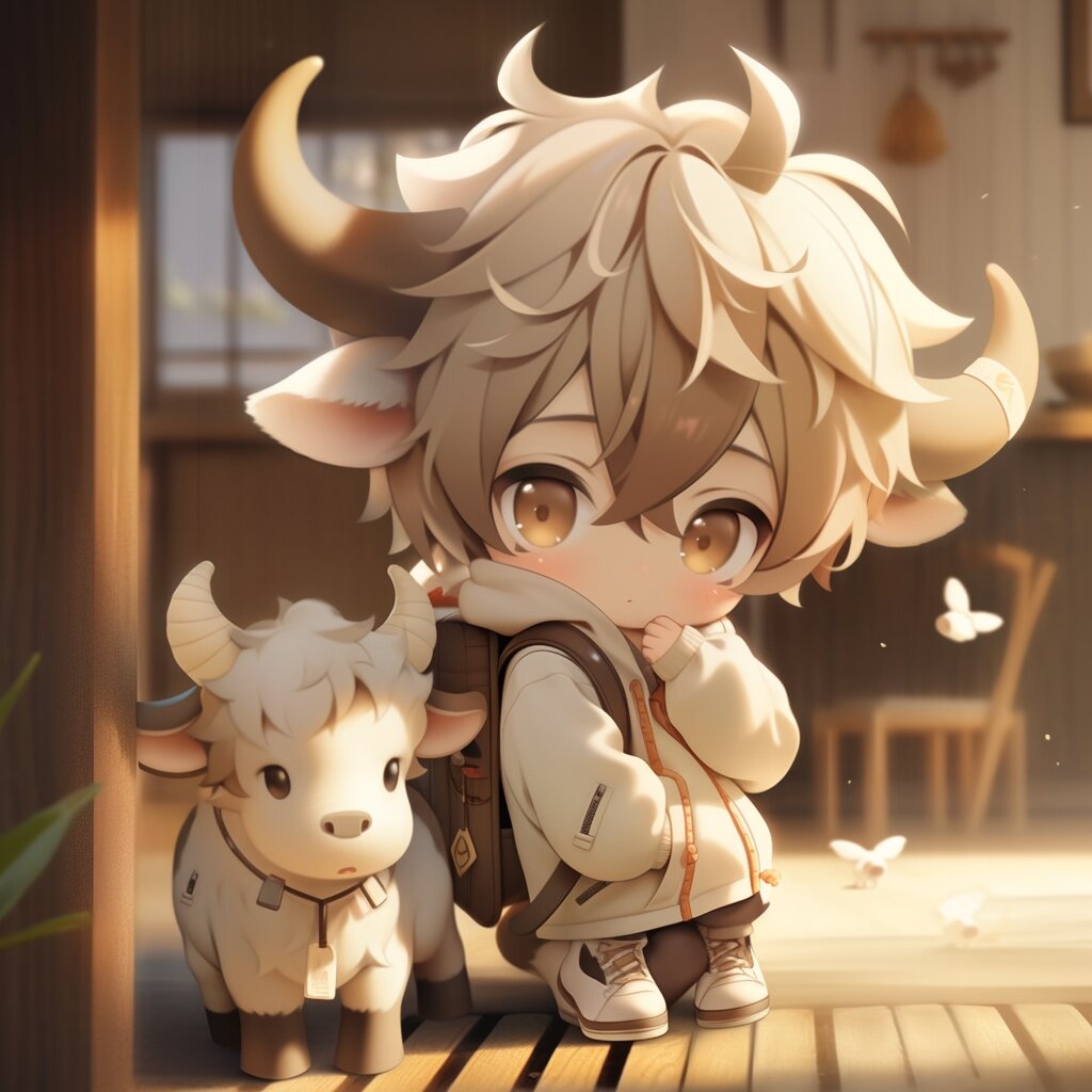 可爱男孩| 生肖牛 |q版