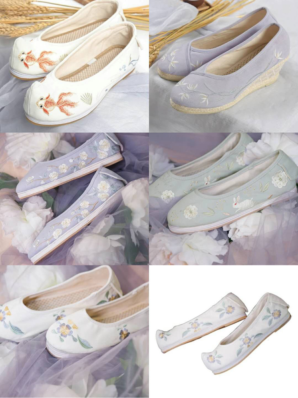 99炒鸡好看的仙气汉服鞋绣花鞋/内增高 平底 尖头鞋 穿汉服出门[并