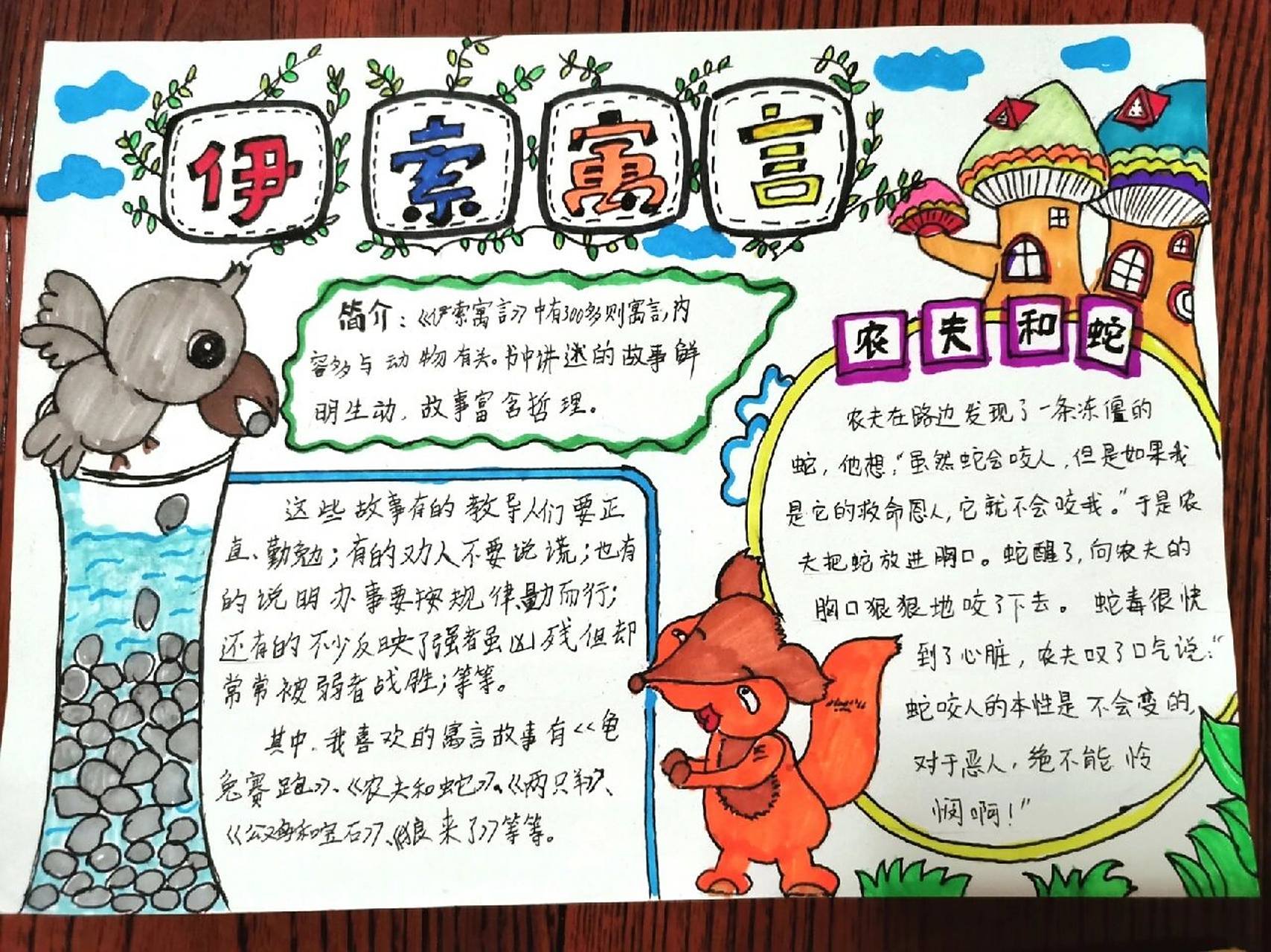 和 三年级的伊索寓言手抄报  和 三年级的伊索寓言手抄报