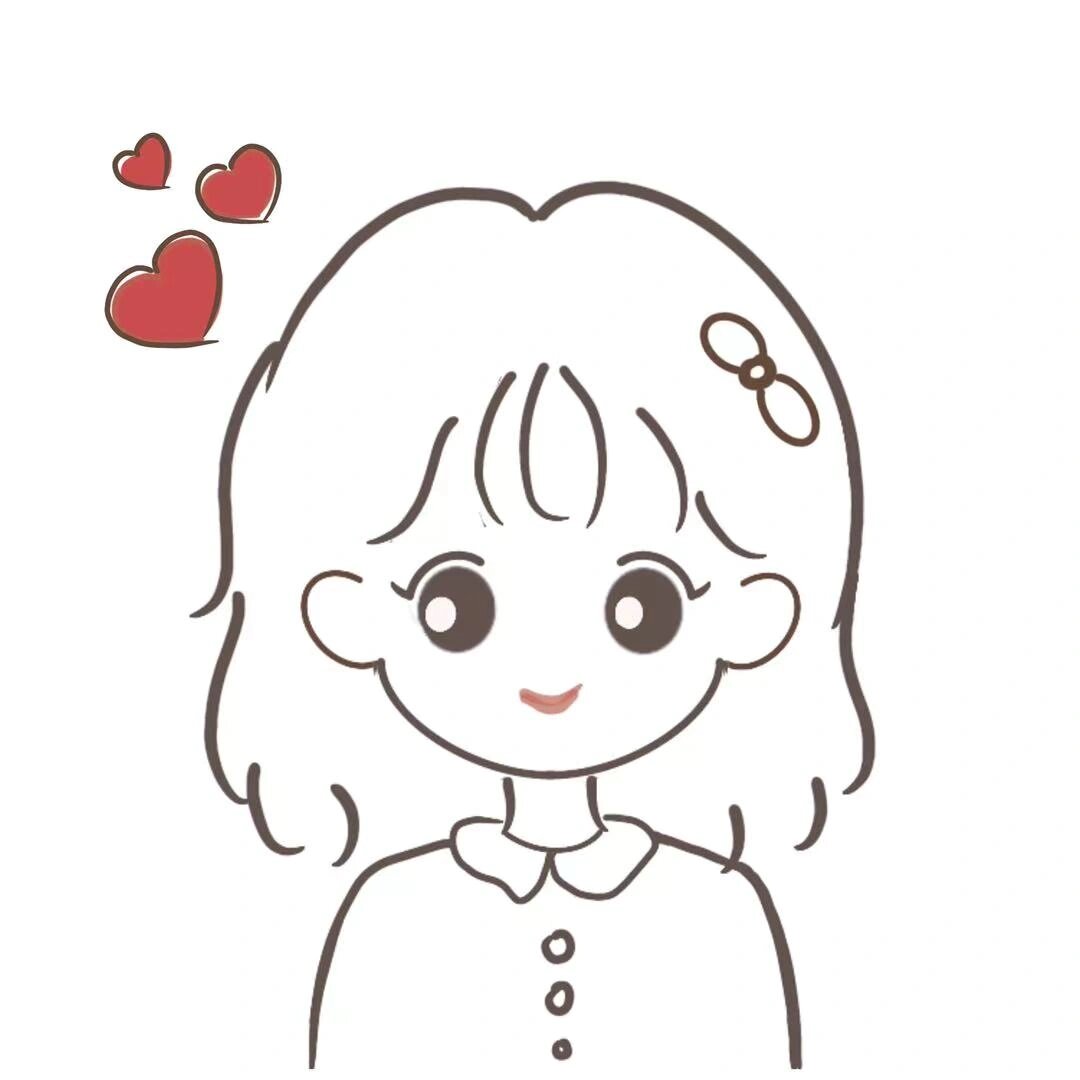 极简女生头像,简笔画q版头像