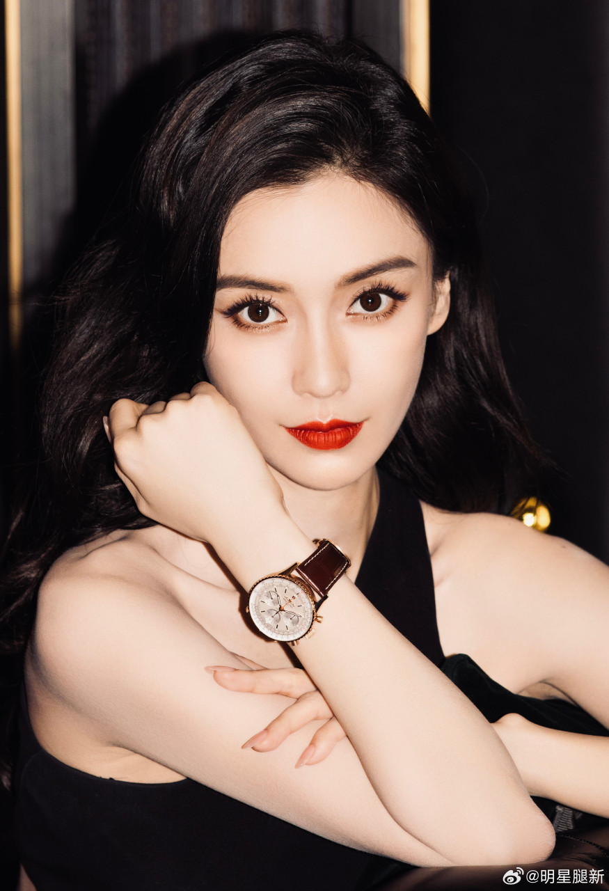 百年灵品牌代言人angelababy高清脸部红唇双眸动人
