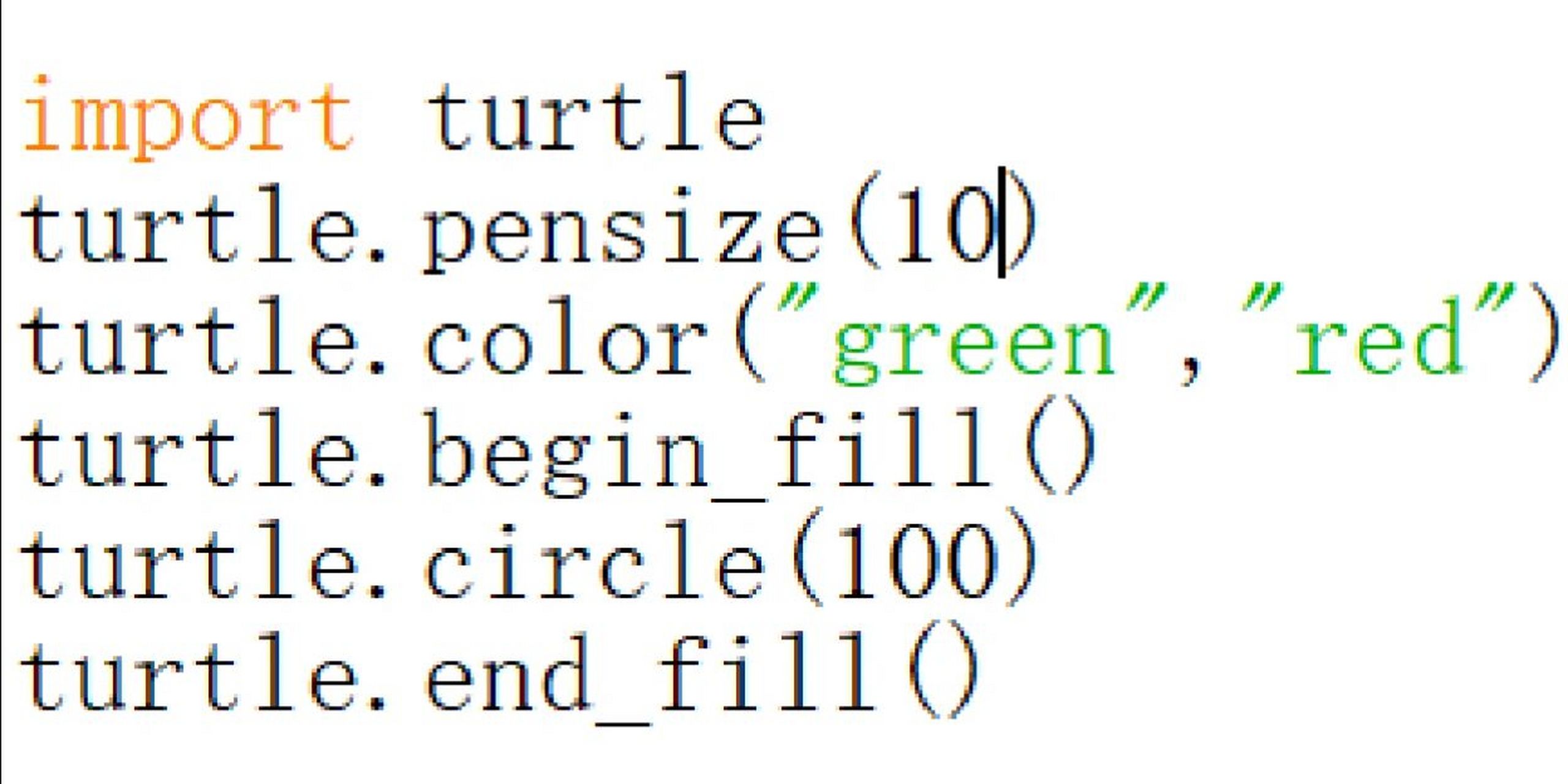 python海龟绘图代码 上一篇是python的三种代入方式,这次开始画绿笔红